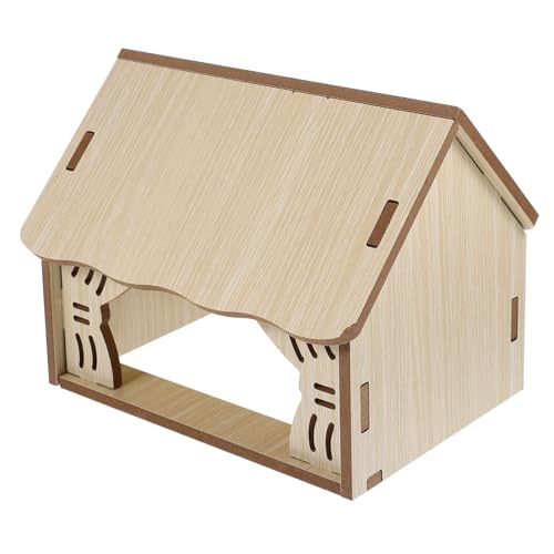 Kisangel Hamsterhaus aus Holz mit Versteckfunktion Spiel Schlafhaus für Zwerghamster und Meerschweinchen Geruchloses Langlebiges Nagerhäuschen DIY dekorierbar für Kleintierkäfige von Kisangel