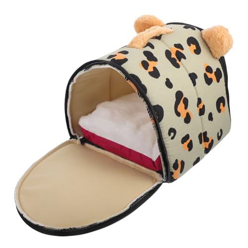 Kisangel Hamsterhaus Für Kleintiere Winter-Nest Mit Leopardenmuster Komfortabler Schlafplatz Für Hamster Und Meerschweinchen von Kisangel