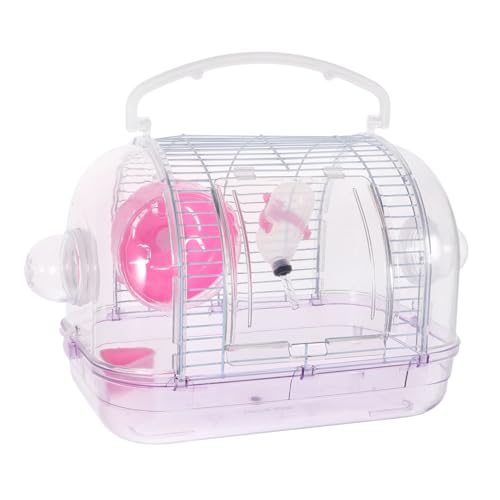 Kisangel Hamsterkäfig Tragbar Kleintierkäfig Transparent Leicht Für Meerschweinchen Zwerghamster Outdoor Transport Haustierkäfig von Kisangel