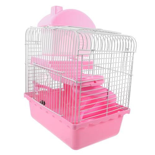 Kisangel Hamsterkäfig mit Doppelstöckigem Hamsterversteck Abnehmbar aus Kunststoff und Draht Großes Haus für Meerschweinchen und Ratten Sicheres Nagerhaus für Kleine Haustiere von Kisangel
