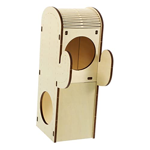 Kisangel Holz Hamsterhaus Versteck Spielzeug Schlafplatz Für Kleine Haustiere Rattenhaus Hamsterkäfig Zubehör Zum Ausruhen Und Spielen von Kisangel
