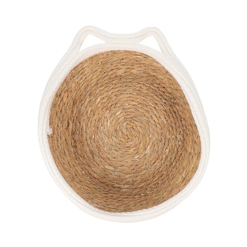 Kisangel Handgewebtes Katzenbett aus Gras Atmungsaktiv Winddicht Mittlere für Haustiere bis Komfortables Sommer Katzennest für Innen Schützt vor Hitze Einfach zu Reinigen von Kisangel