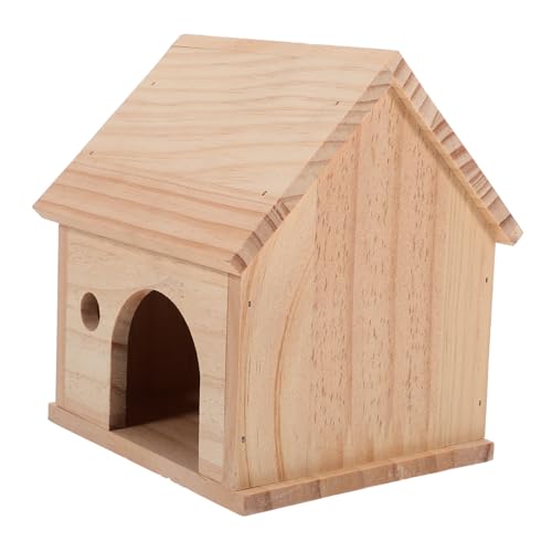 Kisangel Haus für Kleine Nager aus Natürlichem Holz Multifunktionales Versteck mit Schlafplatz und Spielbereich Platzsparendes Meerschweinchenhaus Sicher Hamstern von Kisangel