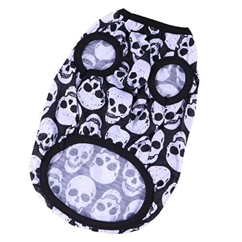 Kisangel Haustier Shirt mit Skelett Muster Bequeme Sommerkleidung für Hunde Lustiges Halloween Outfit für Kleine Hunde Atmungsaktive Verschiedenen Kisangel Haustier Shirt mit Skelett Muster Bequeme Sommerkleidung für Hunde Lustiges Halloween Outfit für Kleine Hunde Atmungsaktive Verschiedenen von Kisangel