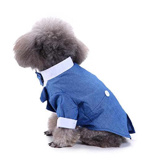 Kisangel Hundekleidung Haustier-Fliege Kostüm Für Hund Formelle Welpenkleidung Haustierbekleidung Bequeme Material Blau von Kisangel