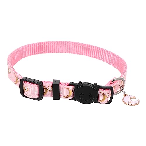 Kisangel Stilvolles Katzenhalsband Mit Mond- Und Sternenmotiv Bequem Und Atmungsaktiv Für Den Täglichen Gebrauch Und Besondere Anlässe von Kisangel