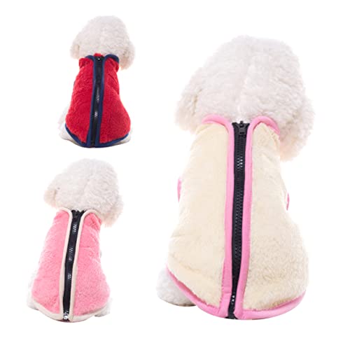 Kisangel Haustier-Hoodie Hundepullover Weihnachtswelpenmantel Hund wintermantel Welpenpullover Muskelshirt Tanktops Haustierweste Party-Hundetuch Haustier Hund Kleidung Jacke mit Hut Rosa von Kisangel