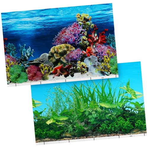 Kisangel Aufkleber für Aquarien Unterwasserwelt Dekoration D Aufkleber für Aquarium Terrarienhintergrund Aquarienhintergrund 10 Gallonen Poster behälter Aquarium-Hintergrundaufkleber Panzer von Kisangel