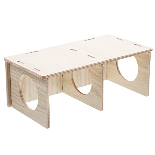 Kisangel Hölzerne Hamsterversteck aus Massivem Holz Bissfestes Haustierspielzeug für Hamster Meerschweinchen und Chinchillas Sicheres und Lustiges Nest für Schlaf von Kisangel