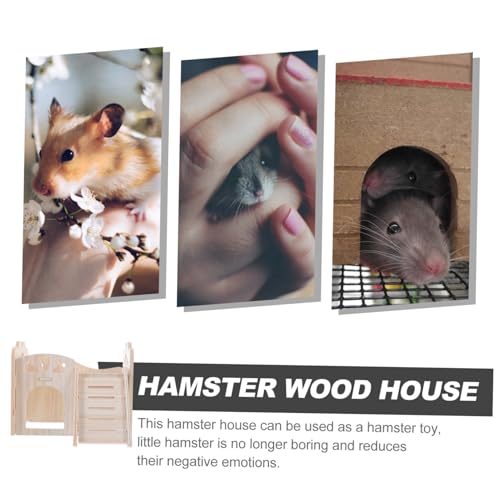 Kisangel Holz Hamsterhaus mit Labyrinth Design Langlebiges Meerschweinchen Versteck Natürliches Holzspielzeug für Kleintiere Geräumiges Nest zum Klettern Schlafen und Sicheres DIY Häuschen von Kisangel