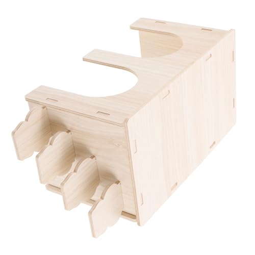 Kisangel Holz Hamsterhaus mit Leiter Stabiles Kleintierversteck aus Massivem Holz Doppelter Eingang Plattform für Meerschweinchen und Ratten Fördert Bewegung und Sicheres Verstecken von Kisangel
