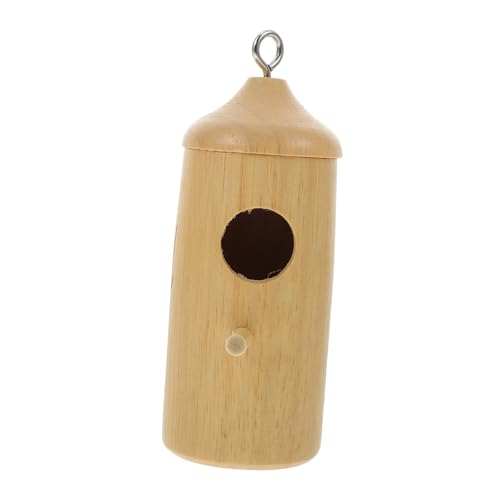 Kisangel Holz Hummingbird House zum Aufhängen Wetterfester Hängender Nistkasten für Garten Balkon Terrasse Dekoratives Vogelhaus als Schlaf Spielplatz für kleine Vögel Natürliche Holzoptik von Kisangel