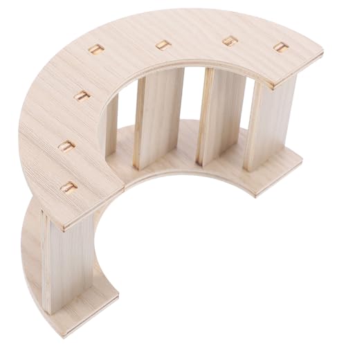 Kisangel Holzbrücke für Kleintiere Bissfestes Hamster mit Kletterleiter Chinchilla Brücke als Käfigdekoration Beschäftigungsspielzeug für Meerschweinchen und Kleine Nager Sichere von Kisangel