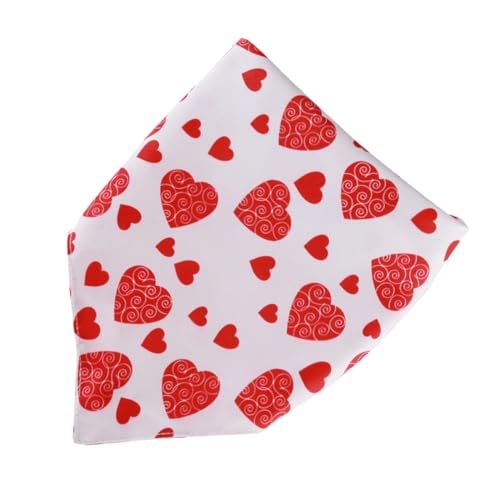 Kisangel Halsband für Mittelgroße und Große Hunde Zum Valentinstag Lätzchen Doppellagig Speichelhalsband mit Herz-Design Rot Modisch Sicher von Kisangel