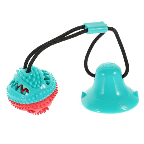 Kisangel Hundespielzeug Molar Ball mit Saugnapfhaftung Langlebiger Gummi Kauspielzeug Interaktives Beschäftigungsspielzeug zur Zahnpflege Geeignet für Kleine und Mittlere Hunde Rot Blau von Kisangel