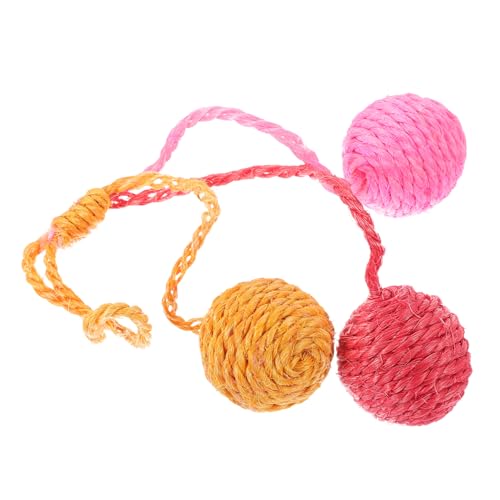 Kisangel Interaktiver Katzenspielzeug Sisal Ball Langlebig und Kratzfest Hängend DREI Farben Fördert Bewegung und Beschäftigung für Katzen Jeden Alters zur Langeweilebekämpfung von Kisangel