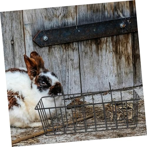 Kisangel Kaninchen Heuraufe Metall Hängend Robuster Futterhalter für Käfig Sauberer Ordentlicher Heufutterspender für Zwergkaninchen Effektive Abfallreduzierung Installieren Langlebig von Kisangel
