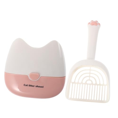 Kisangel Katze Streuschaufel mit Halterung Wandmontage Feines Sieb Leichtes Material Effiziente Abfalltrennung für Katzenstreu Reinigung Kitten Poop Sifter Pet Litter Picker von Kisangel