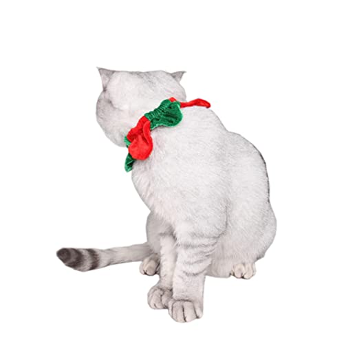 Kisangel Katze Weihnachtskostüm Weihnachts-Halsband für Haustiere Weihnachts-Haustierzubehör Welpenweihnachtshalsband Hundeweihnachtskrawatte Hundeweihnachtskostüm Halskreis der Katze von Kisangel