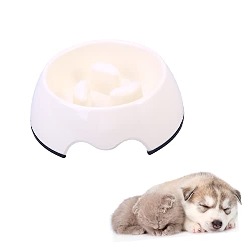 Kisangel Haustier Slow Food Bowl Slow Feed Pet Bowl Hund Slow Feeder Choke Pet Schüssel Haustier Slow Feeder Haustier Feeder Weiß von Kisangel