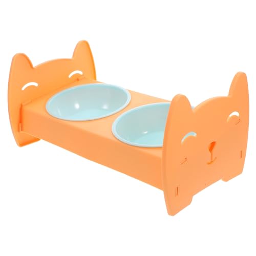 Kisangel Katzen- und Hundenapf Katzenfutterständer Wasserspender für Hunde Slow Feeder Futternapf für Hunde süßer Futternapf für Katzen Welpenwasserschale Katzennapf Rostfreier Orange von Kisangel