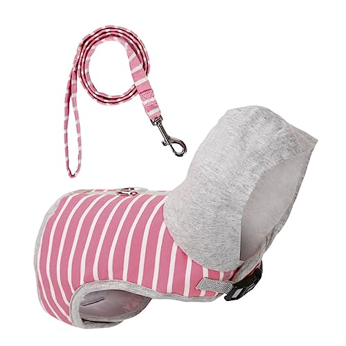 Kisangel Katzengeschirr mit Leine Verstellbar Atmungsaktiv Sicherheitsverschluss Modische Katzenweste für Outdoor Spaziergänge Joggen Training S Rosa von Kisangel