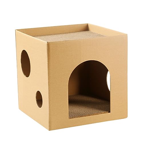 Kisangel Katzenhaus Katzenspielzeug mit Katzenminze katzentunnel aus karton katzenmöbel Katzen möbel Spielzeuge Katzenkratzbrett gewellter Kratzbaum für Haustierkätzchen Lagerung Wellpapier von Kisangel