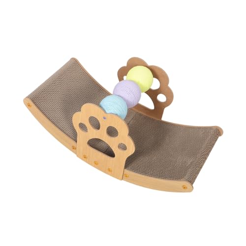 Kisangel Katzenkratzbrett mit Bunten Bällen Schwingendes Haustierbett Multifunktionale Kratzliege für und Spiel Boot Design für Katzen Aller von Kisangel