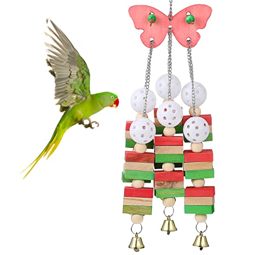 Kisangel Vogel-kauspielzeug Für Bis Große Vögel Hängespielzeug Aus Holz Mit Blöcken von Kisangel