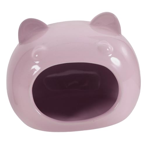 Kisangel Keramik Hamster Versteck Haus Kleines Haustier Kuschelbett Kühles Langlebiges Versteck für Hamster Zwerghamster Rennmäuse und Andere Kleintiere Dekoratives Schlafhaus in Helllila von Kisangel