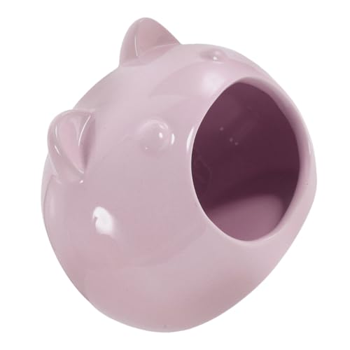 Kisangel Keramik Hamster Versteck Kleintierhaus Cartoon Design Kleintierzubehör Kühlendes Schlafhaus für Hamster Chinchillas und Kleine Nager Geeignet Kleines Stabiles Haustierversteck in von Kisangel