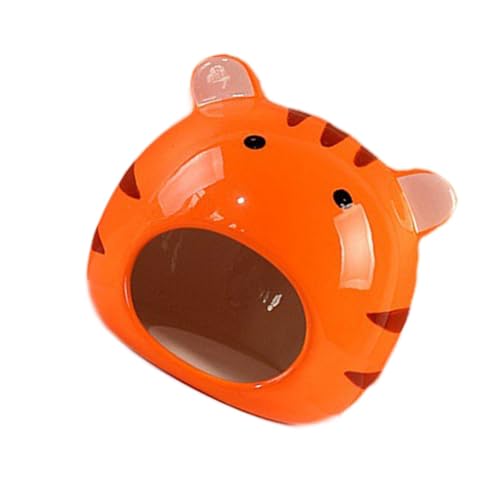 Kisangel Keramik Hamsterversteck Schlafnest Cartoon Tigerform Langlebig Tragbar Bequem für Hamster Meerschweinchen Indoor Kuschelhöhle Pflegeleicht von Kisangel