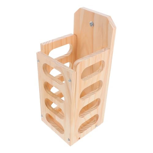 Kisangel Kleintier Heuraufe aus Holz für Kaninchen und Meerschweinchen Offenes Design mit Anti verschwendungsfunktion Stehender Heufutterspender für Käfig Geeignet für Kleine Nager Wie von Kisangel