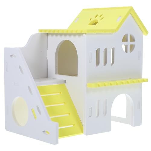 Kisangel Hamsterversteck Meerschweinchenhaus Aus Holz Mit Rampe Kleintier Lebensraum Für Hamster Chinchillas Und Ratten Praktisches Design Für Sicheres Ausruhen Und Spielen Natürliche von Kisangel