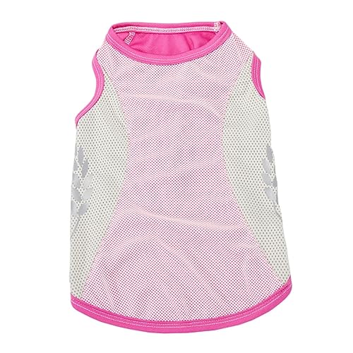 Kisangel Kühlweste für Haustiere Sommerkleidung für Hunde sommerdeko im freien Katze Muskelshirt Tanktops Kühlkleidung für Haustiere dekorative Kühlweste Hündchen Kühlanzug Polyester Rosa von Kisangel