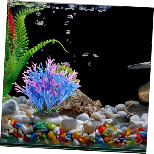 Kisangel Künstliche Aquarium Dekoration Plastik Unterwasser Pflanzen Landschaftsdekor Natürliche Form Langlebig Fischfreundlich Geeignet für Aquarien von Kisangel