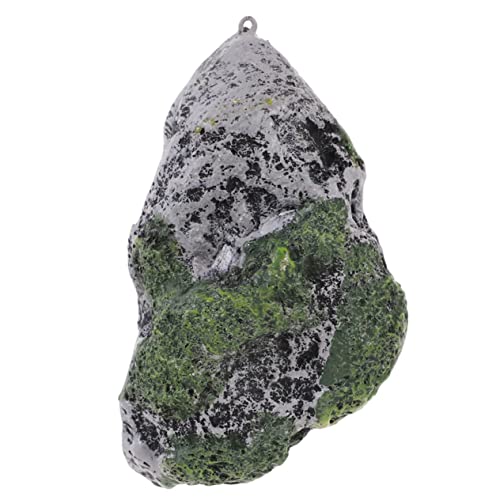 Kisangel Künstlicher Stein Ornament für Aquarien Harzdekoration mit Moos für Terrarien und Aquarienlayout mit Saugnapf für Schwebende Gestaltung von Kisangel
