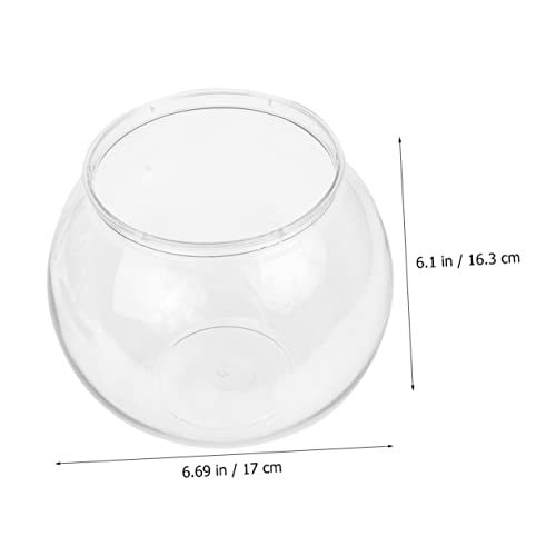 Kisangel Kunststoff Kugelfischglas Klein Aquarium Behälter Transparent Robust für Goldfische Desktop Dekoration Vielseitig als Miniatur Wasserpflanzentopf Geeignet von Kisangel