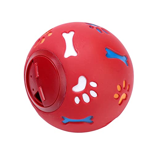 Kisangel Leckball Für Haustiere Kleiner Hund Beißspielzeug Interaktives Hundespielzeug Mit Futterausgabe Puzzle-leckerli-Ball Großer Ball Für Hunde Lebensmittel Rot Kauen von Kisangel