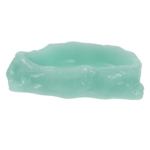 Kisangel Leuchtende Reptilien Wasserschale Glow in Dark Futternapf für Schildkröten und Eidechsen Rutschfestes Terrarien Zubehör Kleine Haustiere Futter Wasserschüssel aus Robustem Resin S von Kisangel