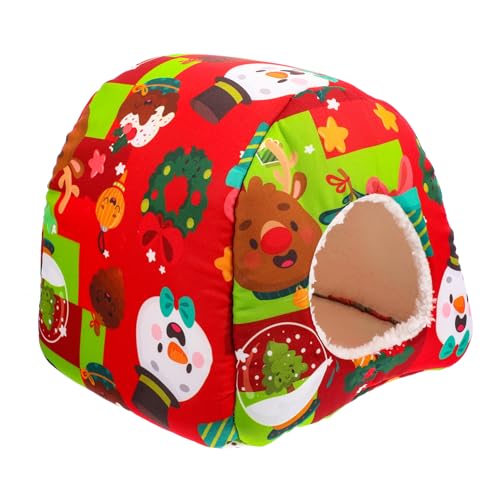 Kisangel Kuschelnest Für Kleine Haustiere Warmes Hamsterversteck Gemütliches Meerschweinchen-Haus Für Wintermonate Aus Weichem Und Schwamm Weihnachtsrot Kisangel Kuschelnest Für Kleine Haustiere Warmes Hamsterversteck Gemütliches Meerschweinchen-Haus Für Wintermonate Aus Weichem Und Schwamm Weihnachtsrot von Kisangel