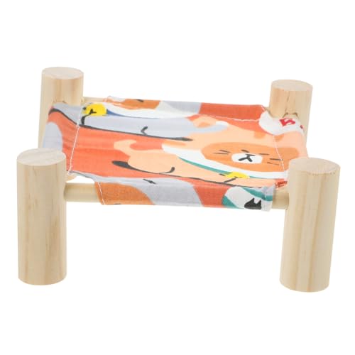 Kisangel Wood Leg Hamster Hängematte Und Guinea Pig Bett Atmungsaktives Waschbares Kaninchenbett Für Gemütliche Ruheplätze Für Kleine Haustiere Süßes Cartoon-Design von Kisangel