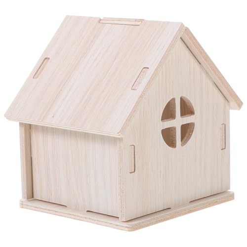 Kisangel Hamster Holzhaus Kleintierversteck Chinchilla Eichhörnchen Schlafhaus Hamsterspielzeug Für Zwerghamster Kleine Rennmäuse Mäuse von Kisangel