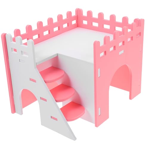 Kisangel Multifunktionales Kleintierhaus mit Rampe Abnehmbar und Verschleißfest Rosa Hamster Meerschweinchen Versteck Privater Rückzugsort für Chinchillas Eichhörnchen Igel von Kisangel
