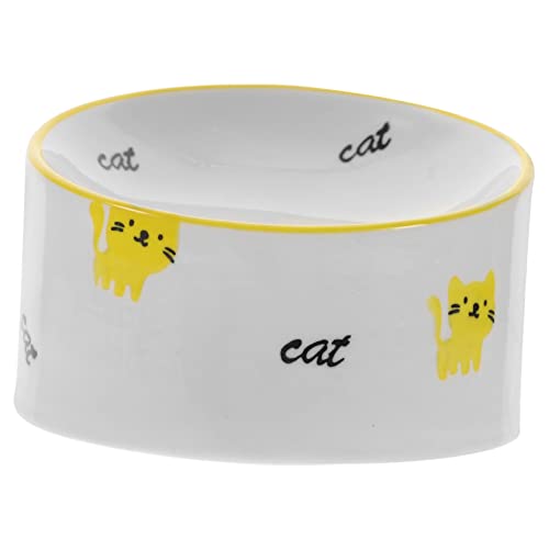 Kisangel Neigbarer Katzennapf Keramik Wasserspender Für Haustiere Kompakter Hundenapf Futterautomat Für Haustiere Futterspender Für Welpen Fressnapf Keramik Hündchen Speiseteller von Kisangel