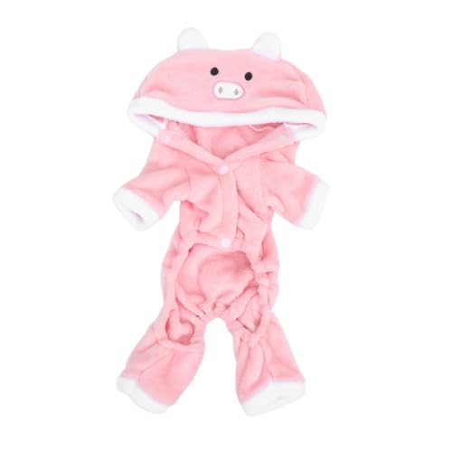 Kisangel Neujahrs-hundekostüm Piggy Hoodie aus Weichem Korallenfleece Warmes Haustier-Outfit mit Kapuze für Halloween Weihnachten und Festliche Outdoor-Events Bequem Anzuziehen von Kisangel