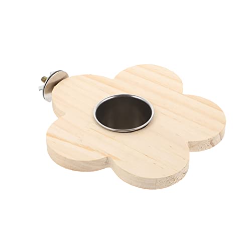 Kisangel Papagei Feeder Stand Edelstahl Lebensmittel Schüssel Box Vogel Liefert Holz Plattform Keine von Kisangel