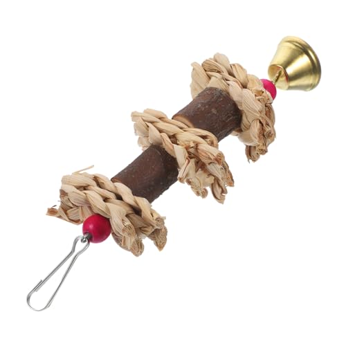 Kisangel Papageien Kauspielzeug aus Natürlichem Holz und Maisstroh Hängendes Vogelspielzeug für Käfige Fördert Training Klettern und Beschäftigung für Wellensittiche und Andere Vögel von Kisangel