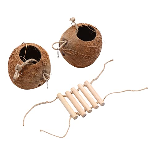 Kisangel Kokosnuss-Haus Für Vögel Mit Holzleiter Natürlicher Nistplatz Für Hamster Und Kleine Haustiere Spielzeug Für Papageien Und Nager Fördert Bewegung Und Spielspaß Kisangel Kokosnuss-Haus Für Vögel Mit Holzleiter Natürlicher Nistplatz Für Hamster Und Kleine Haustiere Spielzeug Für Papageien Und Nager Fördert Bewegung Und Spielspaß von Kisangel
