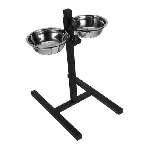 Kisangel Pet Feeder mit Abnehmbaren Näpfen Verstellbarer Futterstation mit Stabilem Vierfuß Ständer Korrosionsbeständig für Hunde und Katzen Langlebig und Leicht zu Reinigen von Kisangel